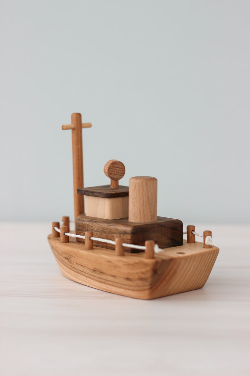 Wooden Toy Fisherman Ship – Meri Baby US